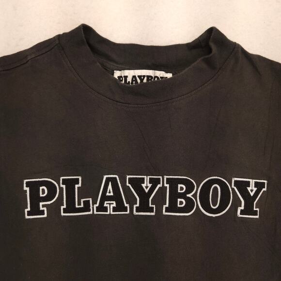 Playboy Graphic Casual Short Sleeve Crew Neck T Shirt Mens Size Medium M Gray - Picture 1 of 9
